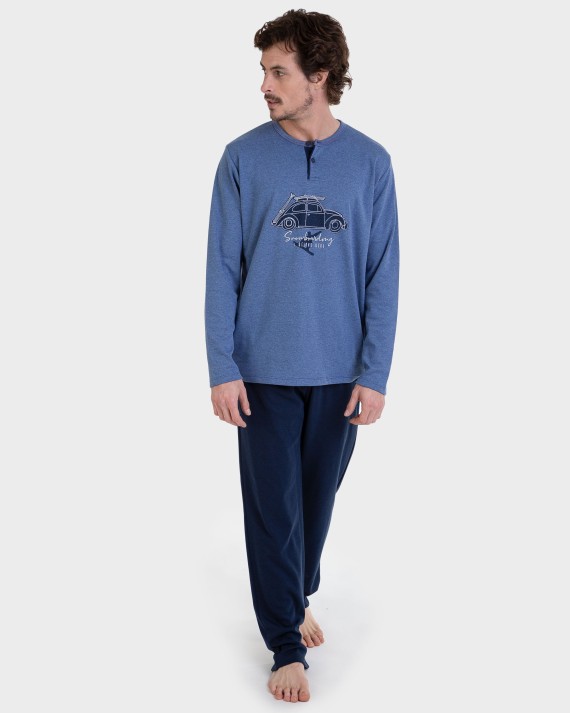 Pijama largo azul vigoré