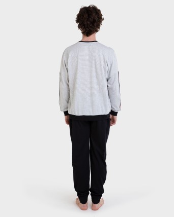 Pijama largo 100% algodón efecto granito