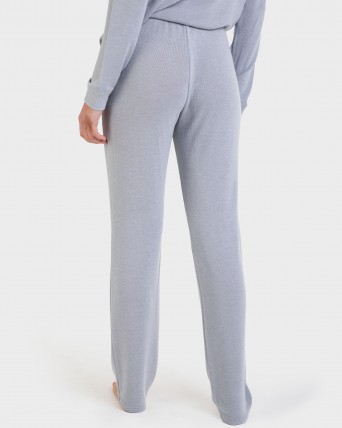 Pantalón largo de pijama gris liso