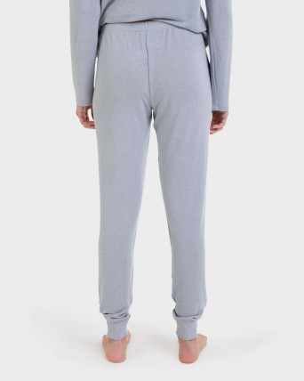 Pantalons de pijama llarg amb punys gris