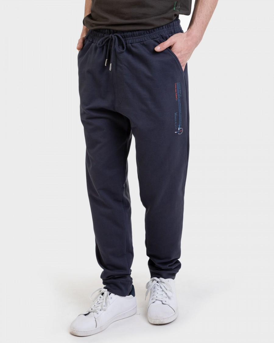 Pantalón largo con puños azul