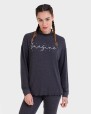 Camiseta de pijama larga cuello alto negra