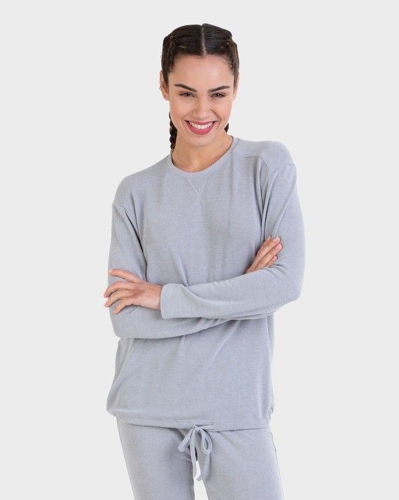 Camiseta de pijama larga gris