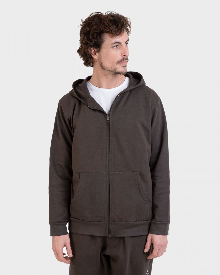 Sudadera kaki con capucha
