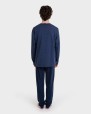 Pijama llarg jacquard blau