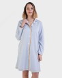 Bata de mujer tejido acolchado gris