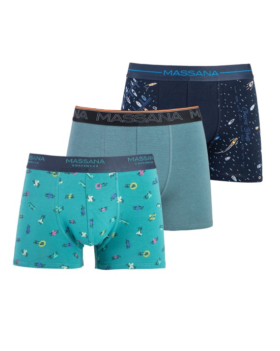 Pack de tres boxers de punto de hombre en varios colores