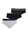 Pack de tres slips de punt en estampat i llis