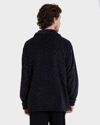 Bata corta de hombre en tejido polar cenefa