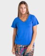 BLUSA MUJER EN MODAL Y ALGODÓN AZUL
