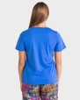 BLUSA MUJER EN MODAL Y ALGODÓN AZUL
