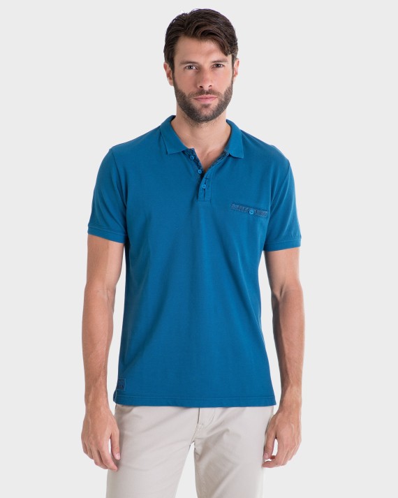 POLO HOMBRE LISO AZUL