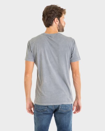 CAMISETA HOMBRE GRIS ALGODÓN