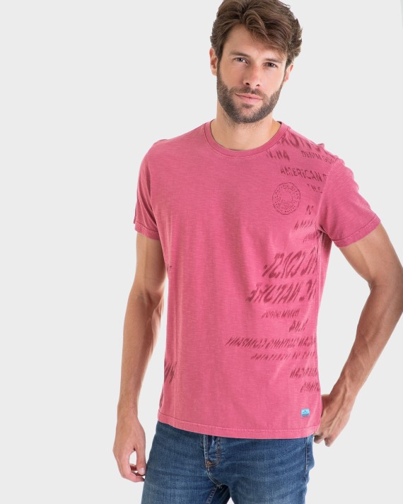 CAMISETA HOMBRE GRANATE ALGODÓN