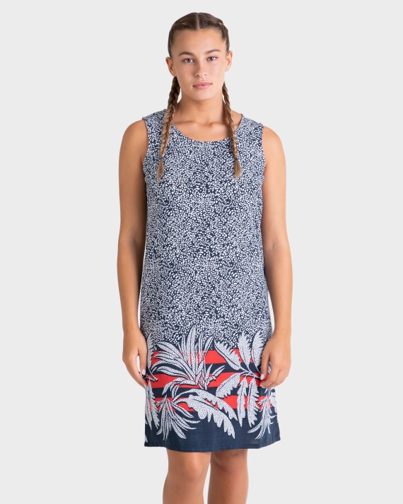 VESTIDO MARINO Y BLANCO