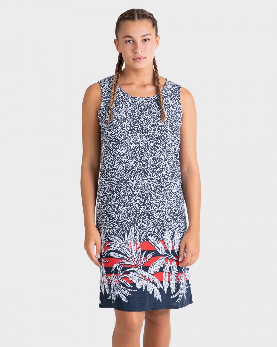 VESTIDO MARINO Y BLANCO