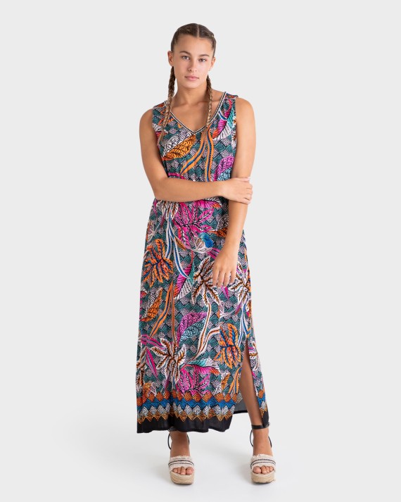 VESTIDO ESTAMPADO LARGO