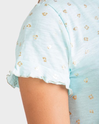 CAMISOLA MUJER DORADA MANGA CORTA