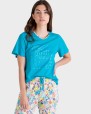 PIJAMA MUJER ALGODÓN AZUL