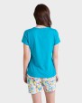 PIJAMA MUJER AZUL ALGODÓN