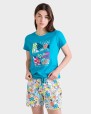 PIJAMA MUJER AZUL ALGODÓN