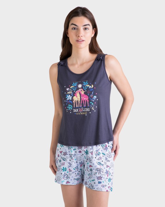 PIJAMA MUJER MARINO