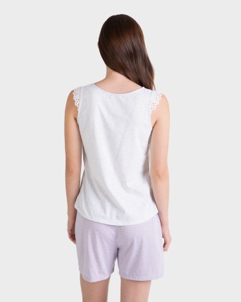 PIJAMA MUJER GRIS