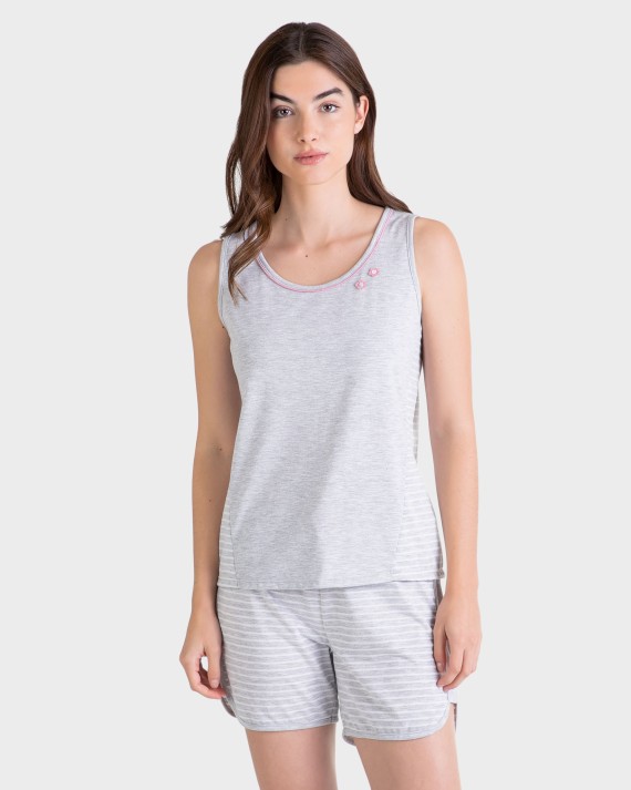 PIJAMA DONA GRIS I BLANC