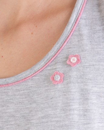 PIJAMA DONA GRIS I BLANC
