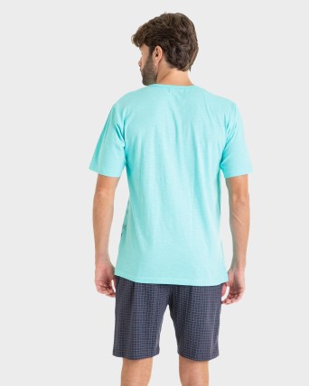 PIJAMA HOMBRE CELESTE