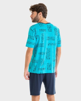 PIJAMA HOMBRE TURQUESA