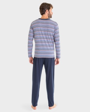 PIJAMA HOMBRE LARGO MARINO