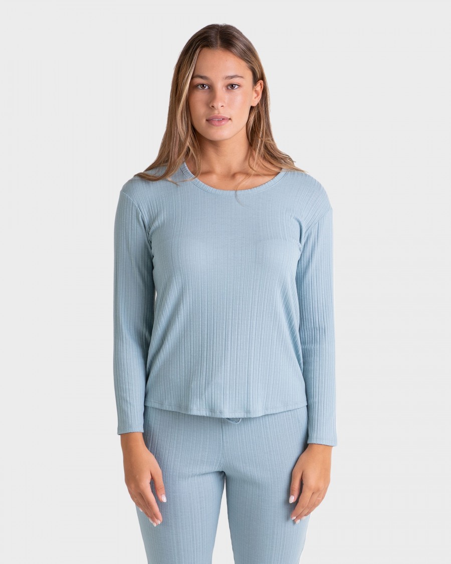 CAMISETA MUJER MANGA LARGA VERDE