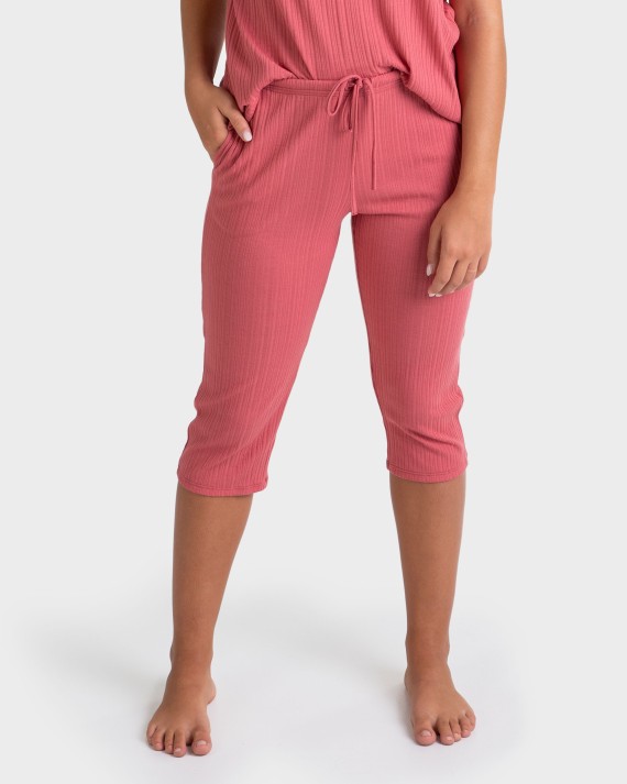 PANTALÓN MUJER PIRATA CORAL