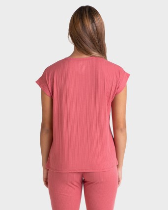 CAMISETA MUJER MANGA CORTA CORAL