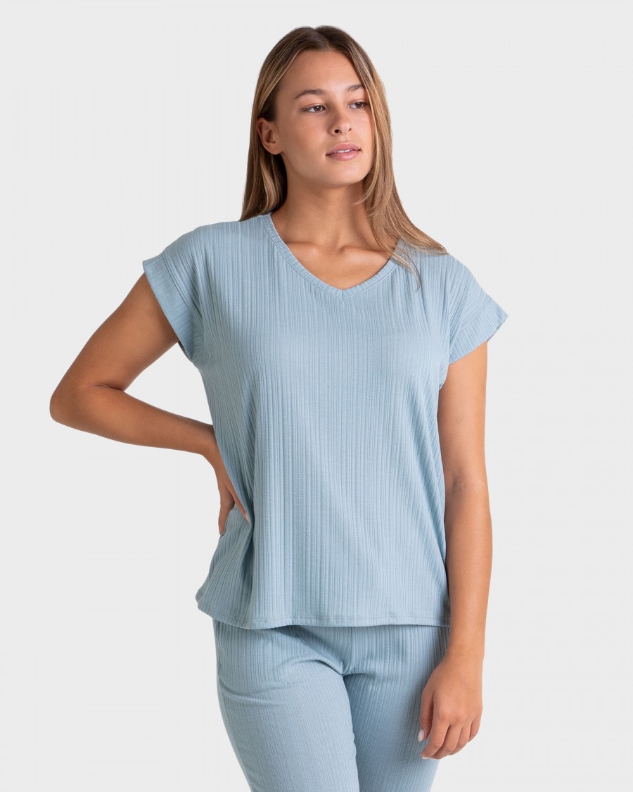 CAMISETA MUJER MANGA CORTA VERDE