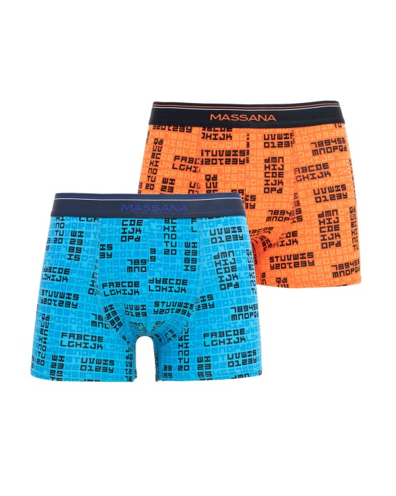 PACK DE DOS BOXERS DE PUNTO DE HOMBRE EN NARANJA Y AZUL