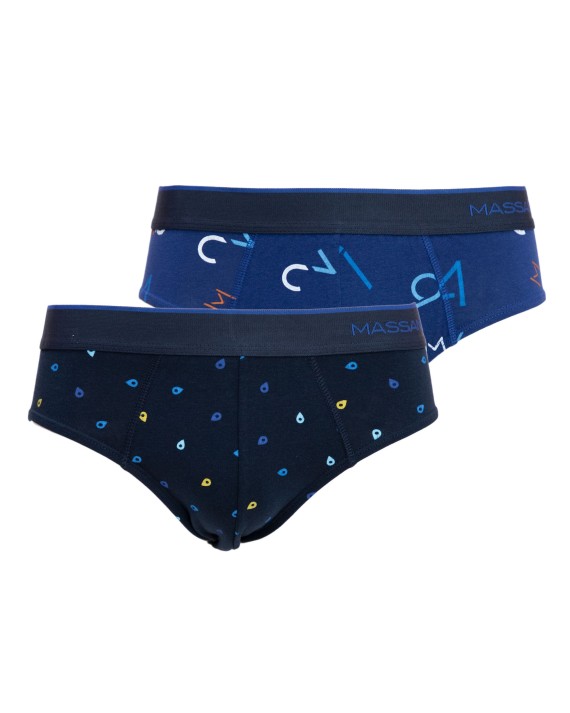 PACK DE DOS SLIPS DE PUNT EN ESTAMPAT BLAU