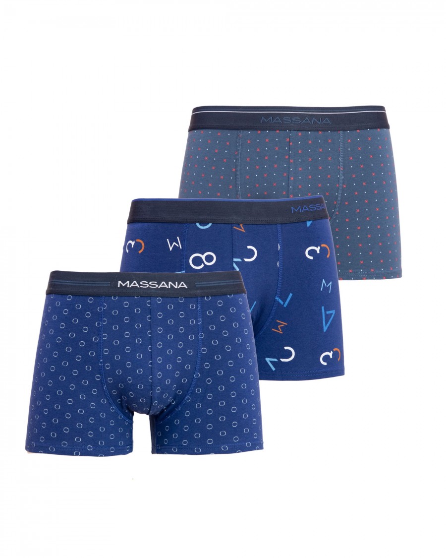 PACK DE TRES BOXERS DE PUNTO DE HOMBRE EN AZUL