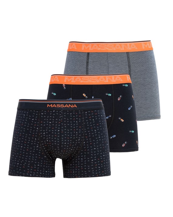 PACK DE TRES BOXERS DE PUNT EN LLIS I ESTAMPATS