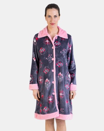 Bata pelo cremallera rosa, Ropa de dormir de mujer y homewear