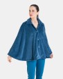 BATA ESTILO PONCHO POLAR AZUL