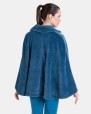 BATA ESTILO PONCHO POLAR AZUL