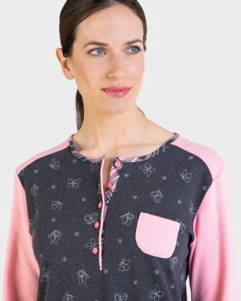 CAMISÓN LARGA CON ESTAMPADO MARIPOSAS