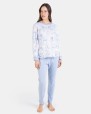 PIJAMA MUJER LARGO AZUL CLARO