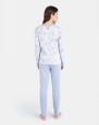 PIJAMA MUJER LARGO AZUL CLARO