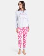 PIJAMA LARGO GRIS Y ROSA