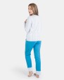 PIJAMA LARGO TALLAS GRANDES BLANCO Y AZUL