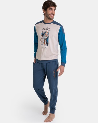 Conjunto deportivo largo algodón hombre azul marino Talla de Ropa M