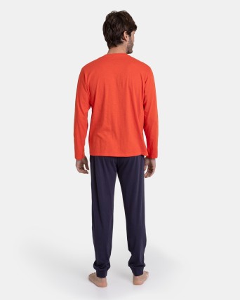 PIJAMA NARANJA ESTAMPADO FRASE